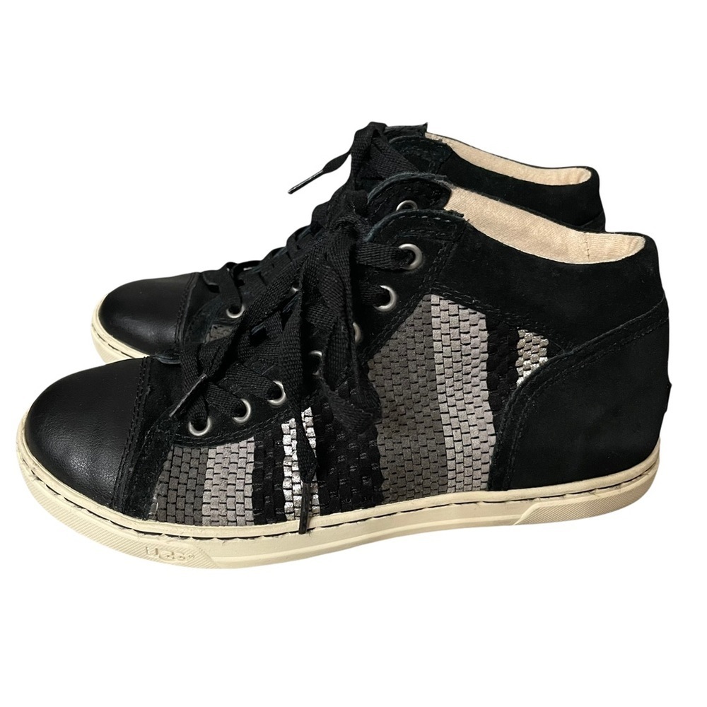 UGG Taylah Black Woven Suede High Top‎ Sneakers Size 6.5